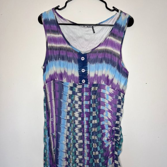 Vitrin Design Boutique Beach Dress Coverup Fully Lined Button Detail Size L - Picture 1 of 4